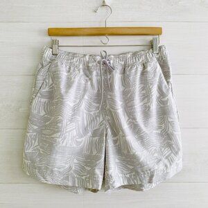Columbia - Gray ivory abstract nylon active shorts pockets, M 5L